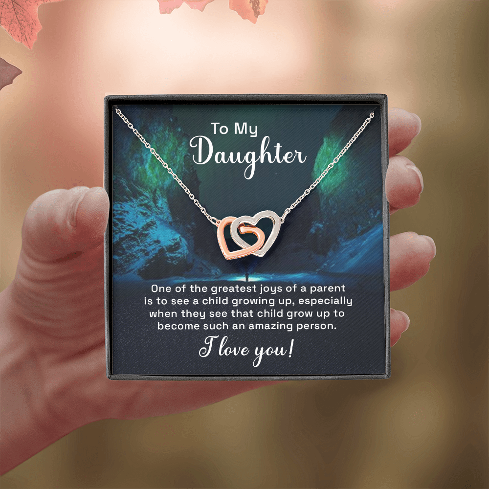 Interlocking Hearts Necklace : To My Daughter I Love You