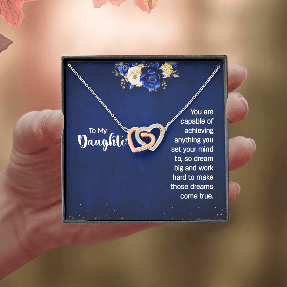 Interlocking Hearts Necklace : To My Daughter You Are Capable