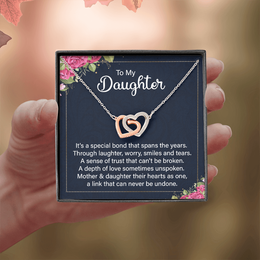 Interlocking Hearts Necklace :To My Daughter It's A Special Bond
