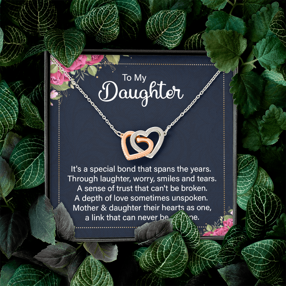 Interlocking Hearts Necklace :To My Daughter It's A Special Bond