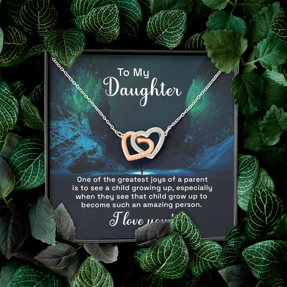 Interlocking Hearts Necklace : To My Daughter I Love You