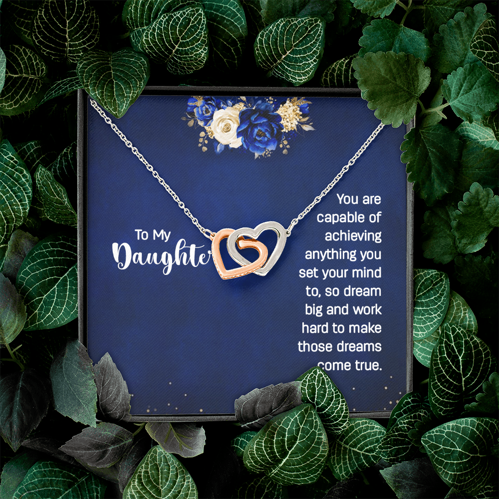 Interlocking Hearts Necklace : To My Daughter You Are Capable