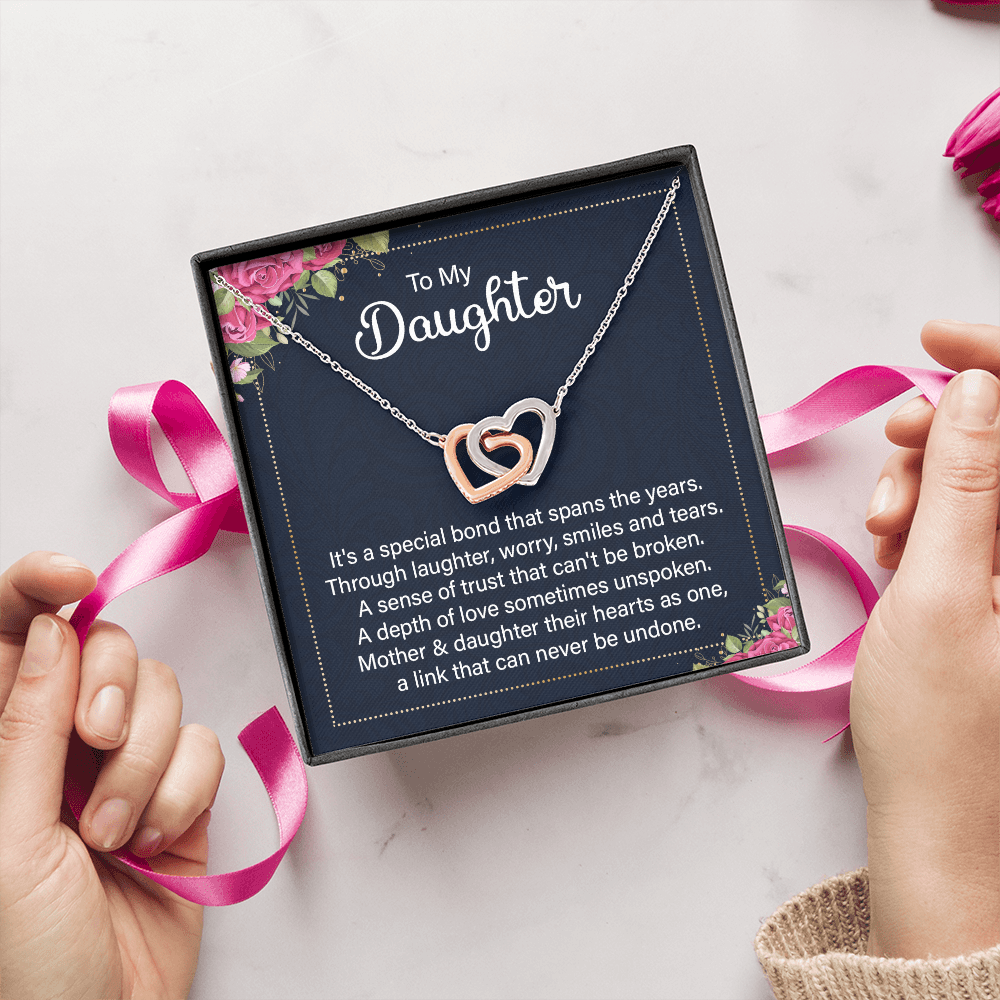 Interlocking Hearts Necklace :To My Daughter It's A Special Bond