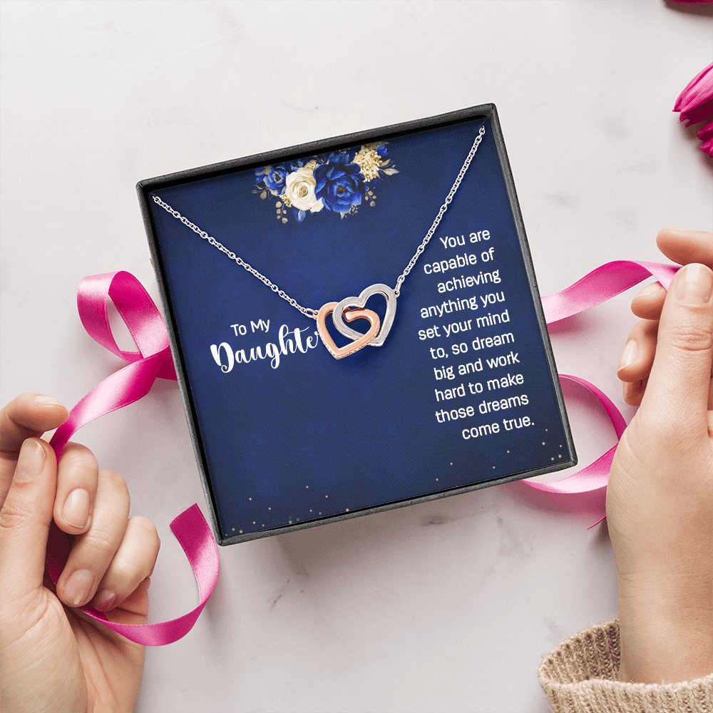 Interlocking Hearts Necklace : To My Daughter You Are Capable