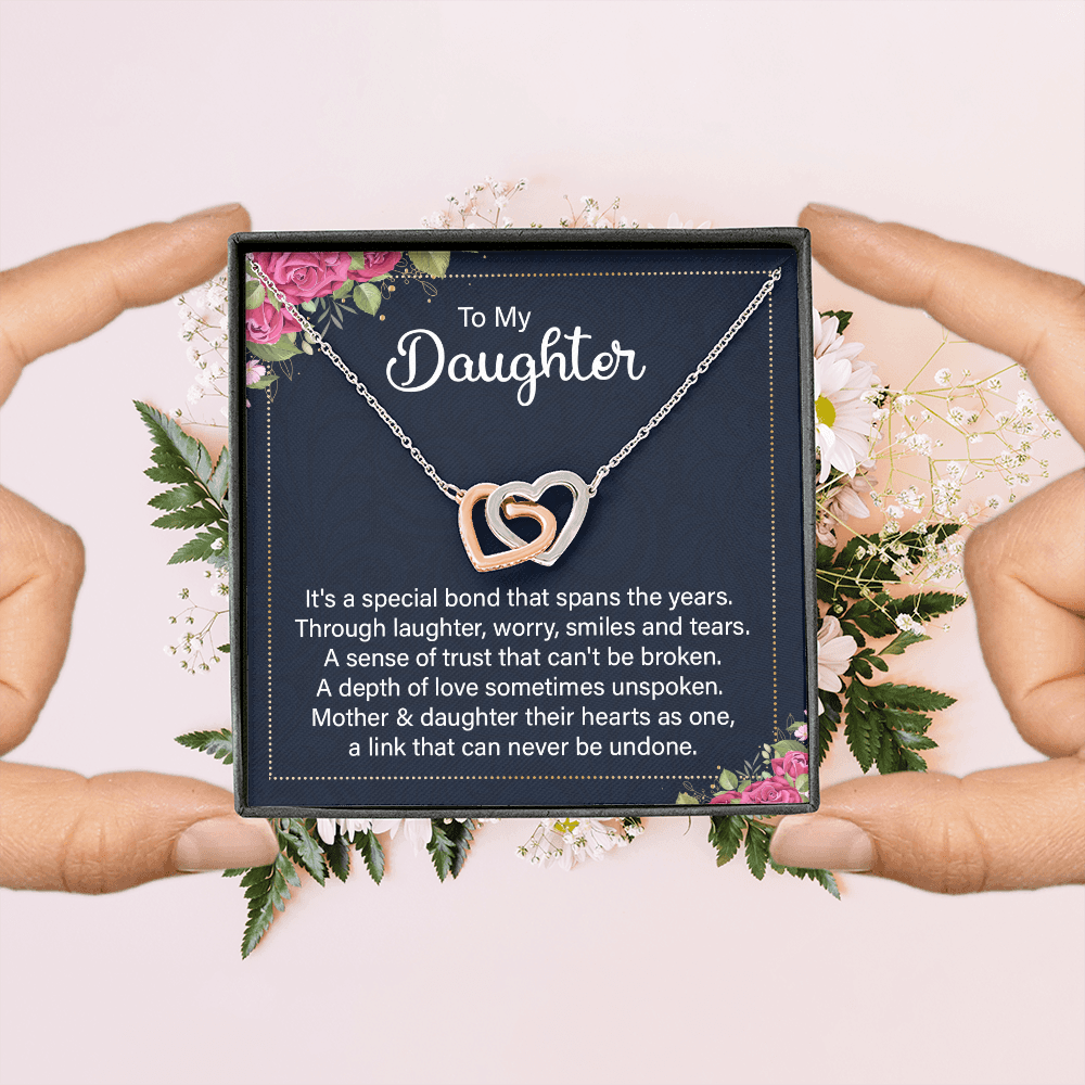 Interlocking Hearts Necklace :To My Daughter It's A Special Bond