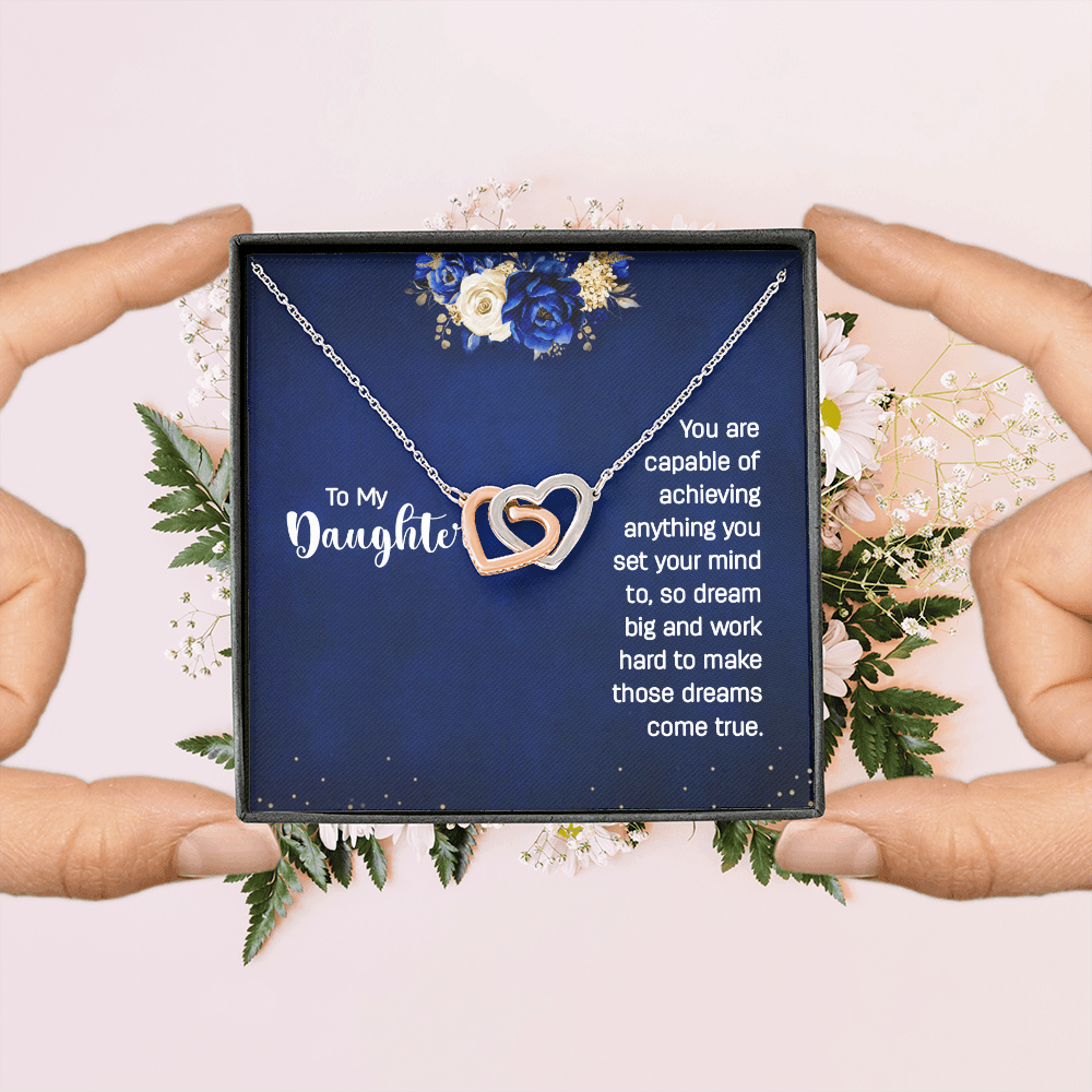 Interlocking Hearts Necklace : To My Daughter You Are Capable