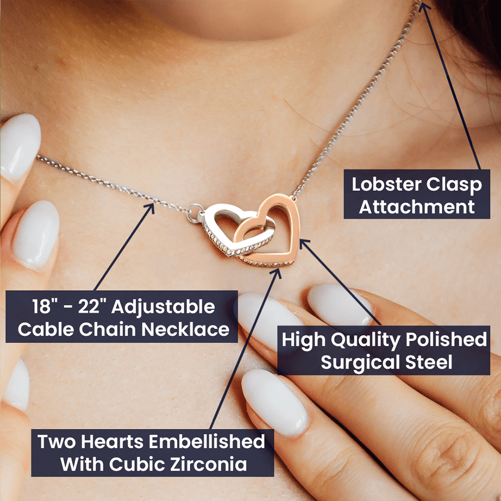 Interlocking Hearts Necklace : To My Daughter Be Strong