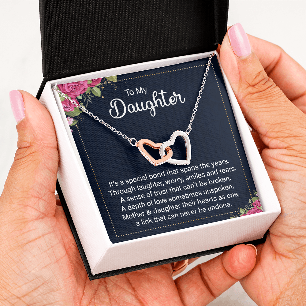 Interlocking Hearts Necklace :To My Daughter It's A Special Bond