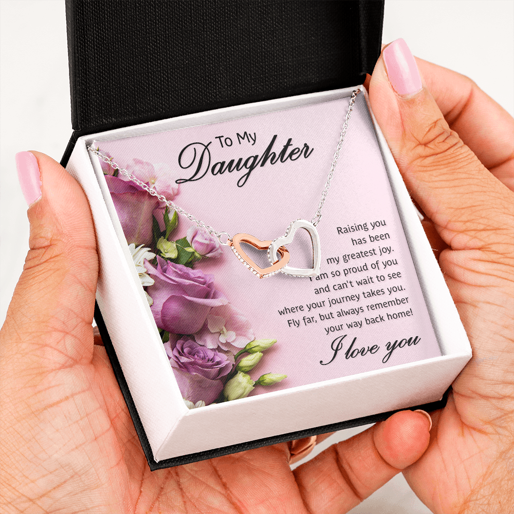Interlocking Hearts Necklace To My Daughter My Greatest Joy