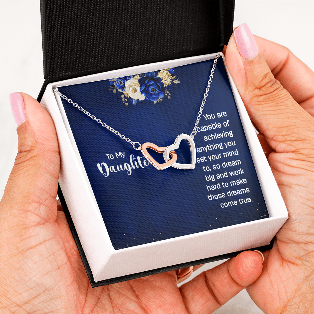 Interlocking Hearts Necklace : To My Daughter You Are Capable