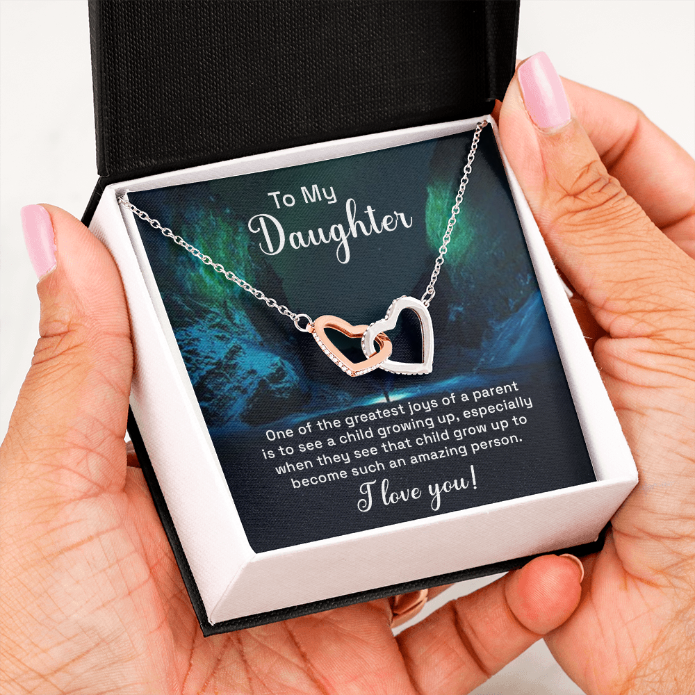 Interlocking Hearts Necklace : To My Daughter I Love You