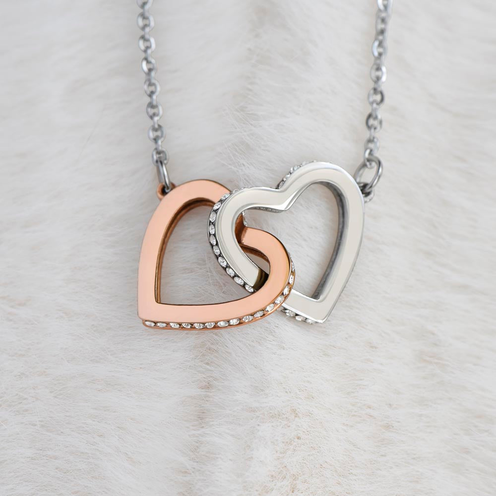 Interlocking Hearts Necklace : To MY Daughter May Jesus Bless You