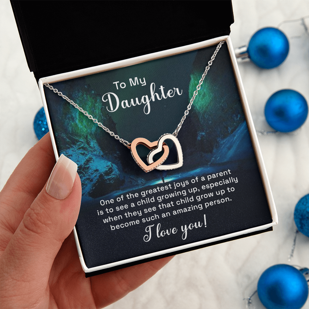 Interlocking Hearts Necklace : To My Daughter I Love You