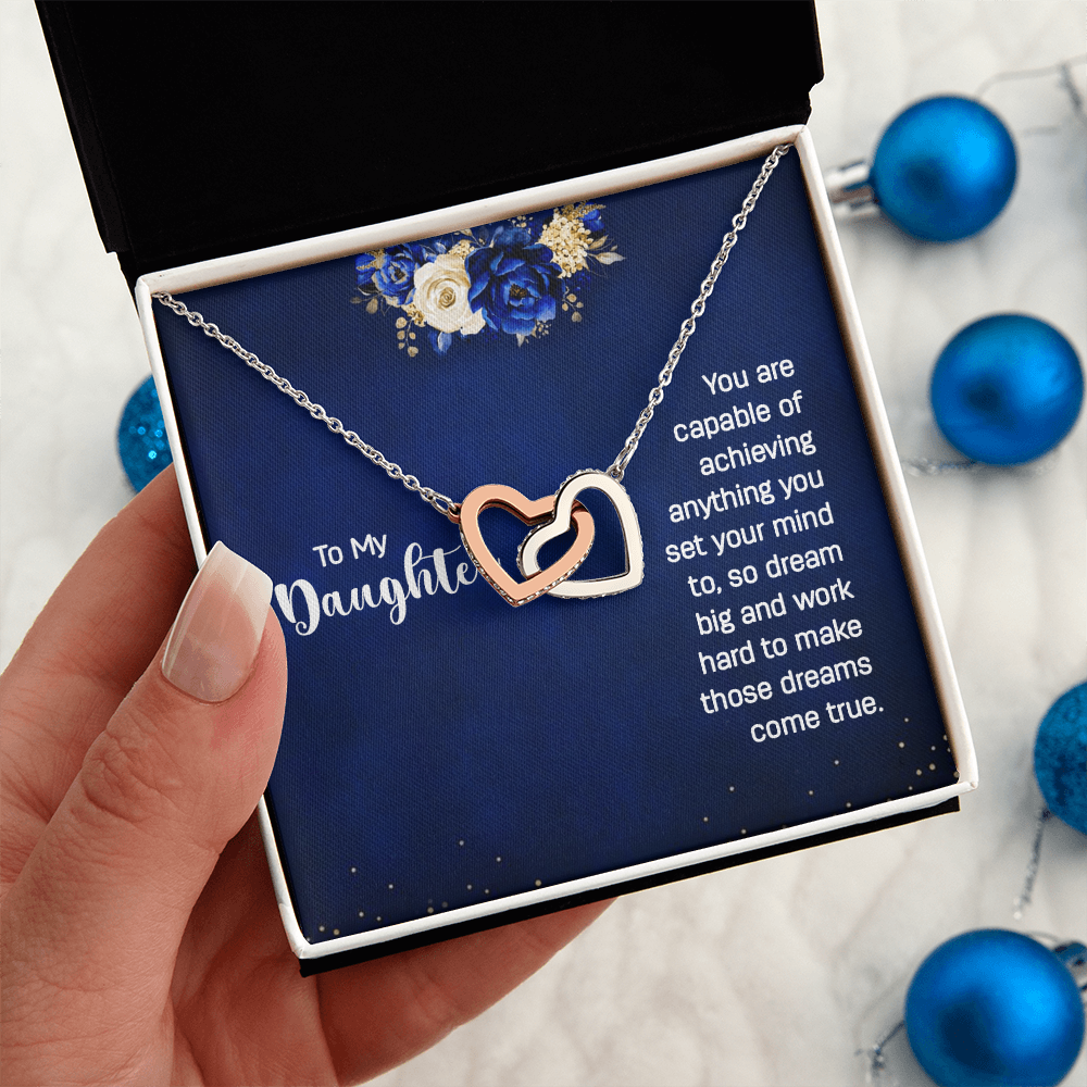Interlocking Hearts Necklace : To My Daughter You Are Capable