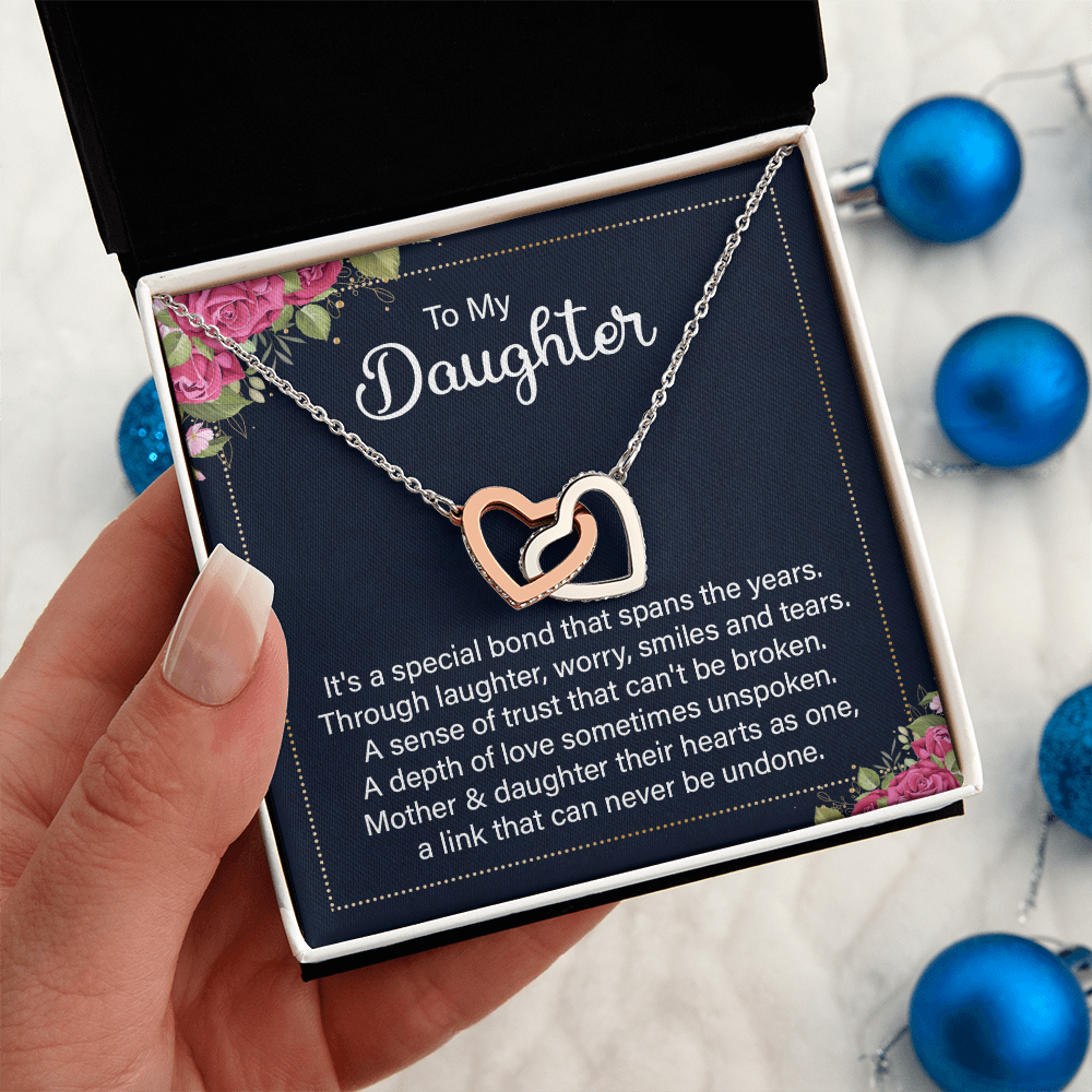 Interlocking Hearts Necklace :To My Daughter It's A Special Bond