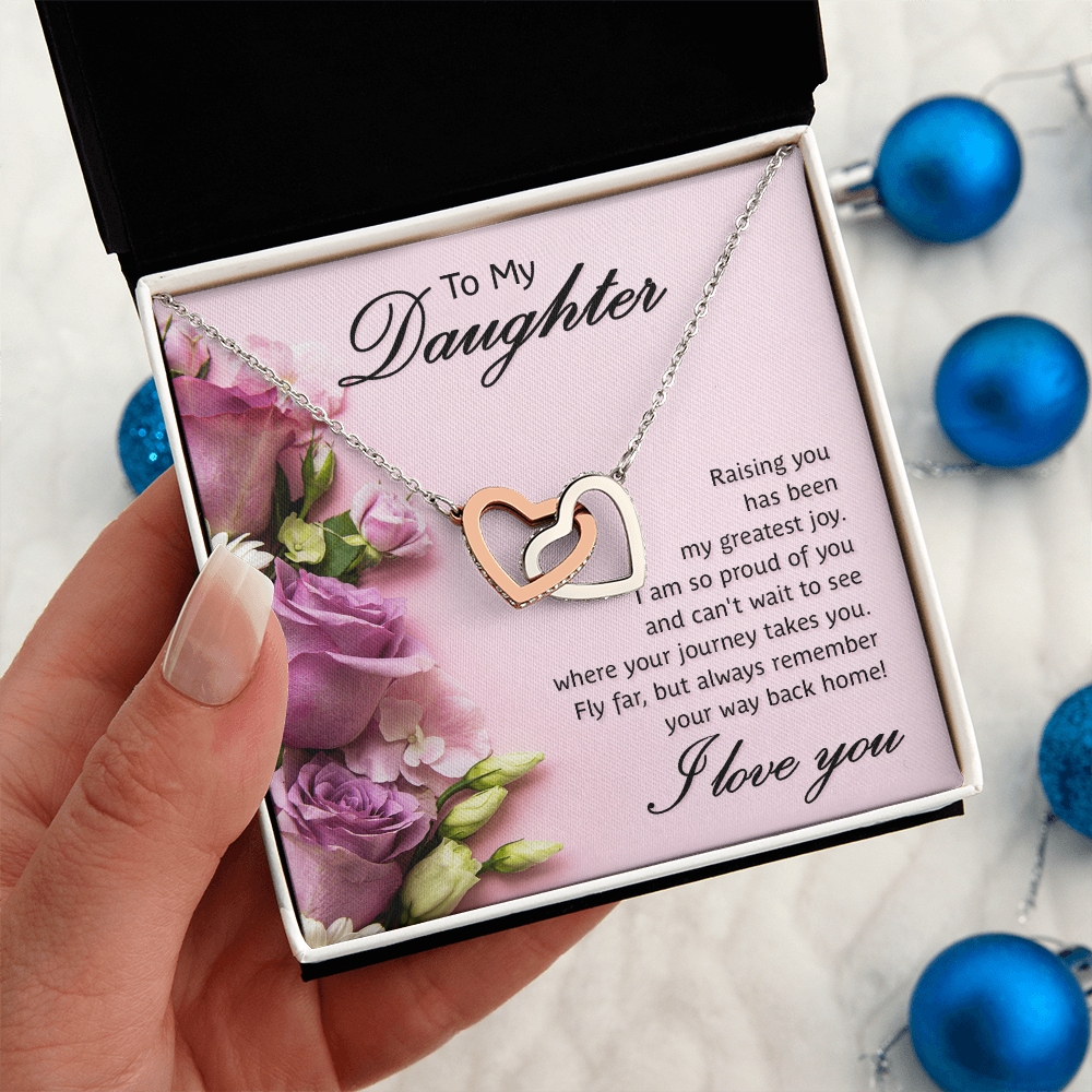 Interlocking Hearts Necklace To My Daughter My Greatest Joy