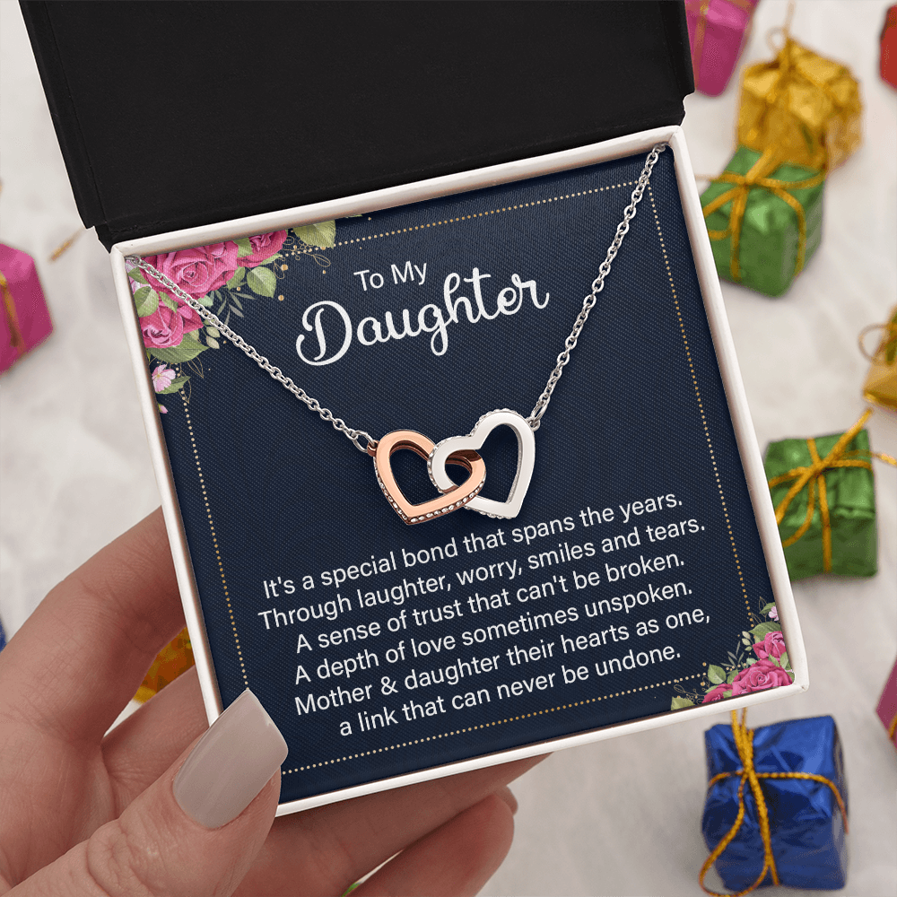 Interlocking Hearts Necklace :To My Daughter It's A Special Bond