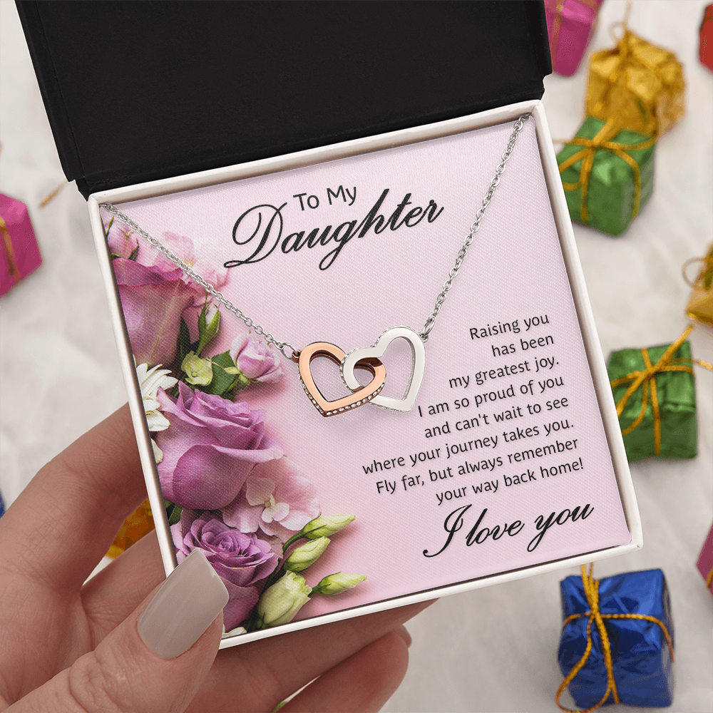 Interlocking Hearts Necklace To My Daughter My Greatest Joy