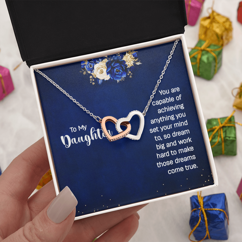 Interlocking Hearts Necklace : To My Daughter You Are Capable