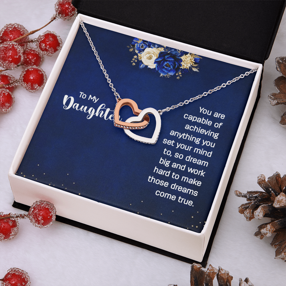 Interlocking Hearts Necklace : To My Daughter You Are Capable