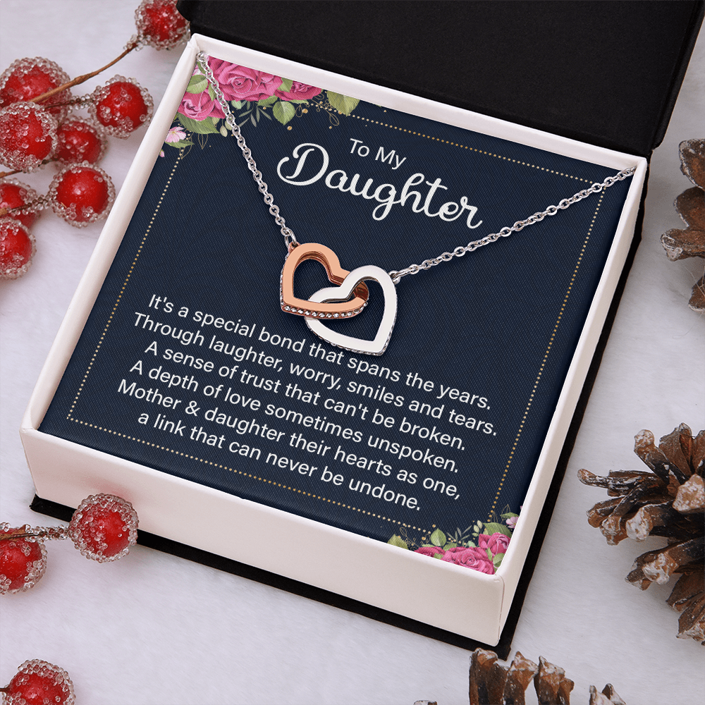 Interlocking Hearts Necklace :To My Daughter It's A Special Bond