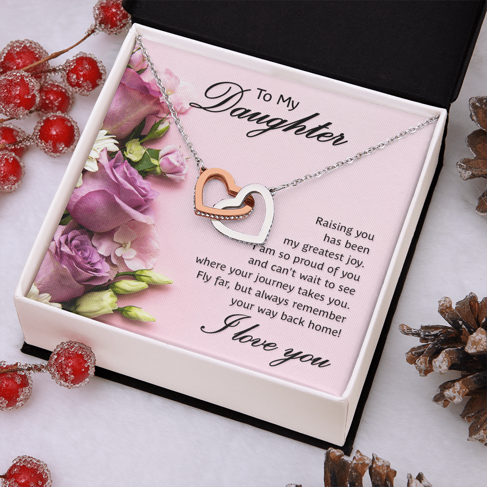 Interlocking Hearts Necklace To My Daughter My Greatest Joy
