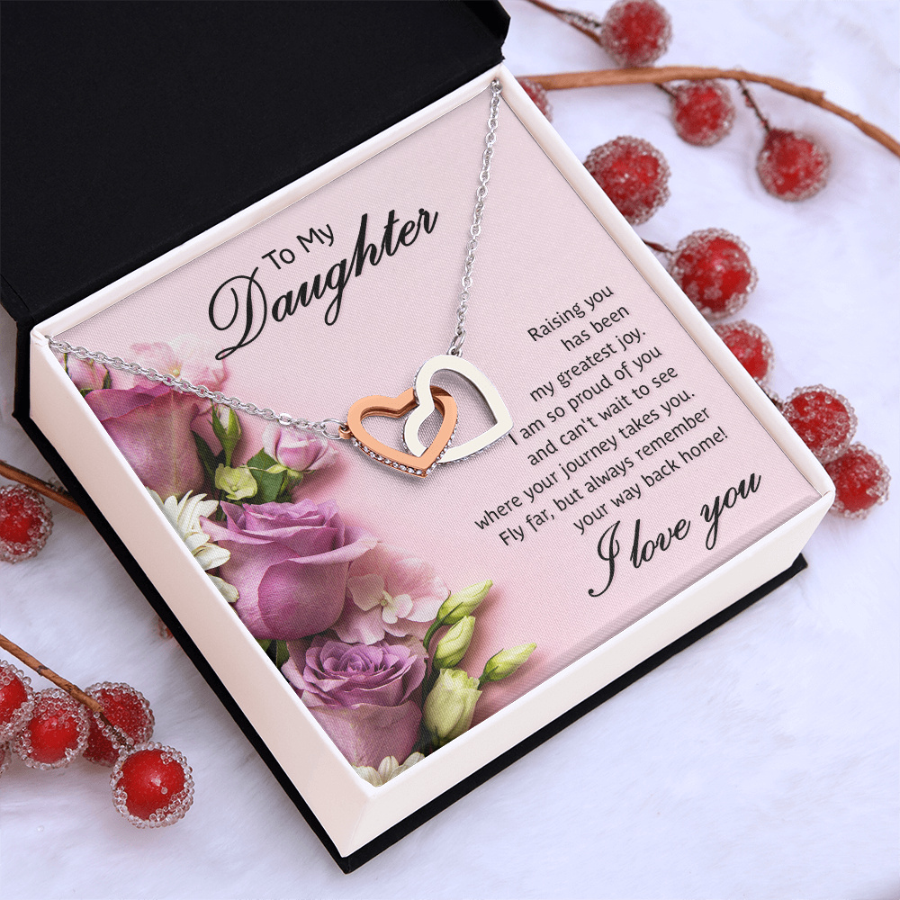 Interlocking Hearts Necklace To My Daughter My Greatest Joy