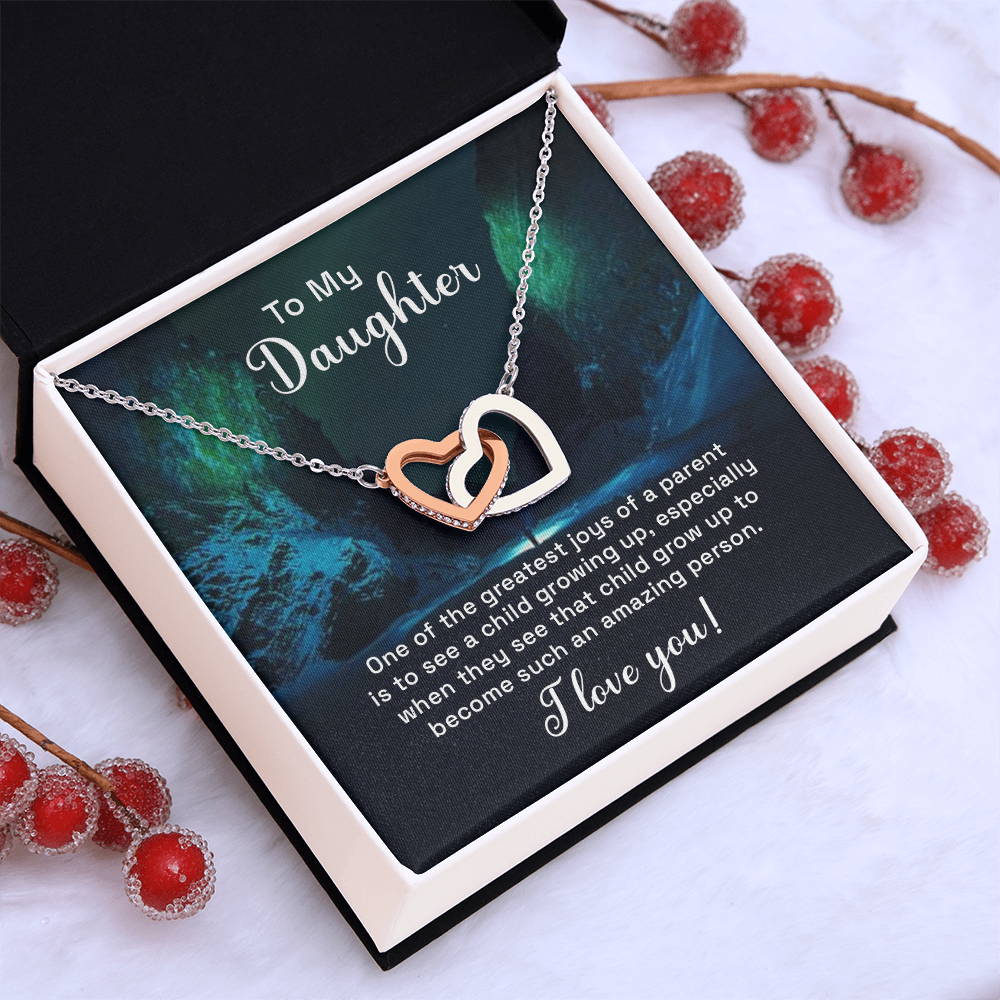 Interlocking Hearts Necklace : To My Daughter I Love You