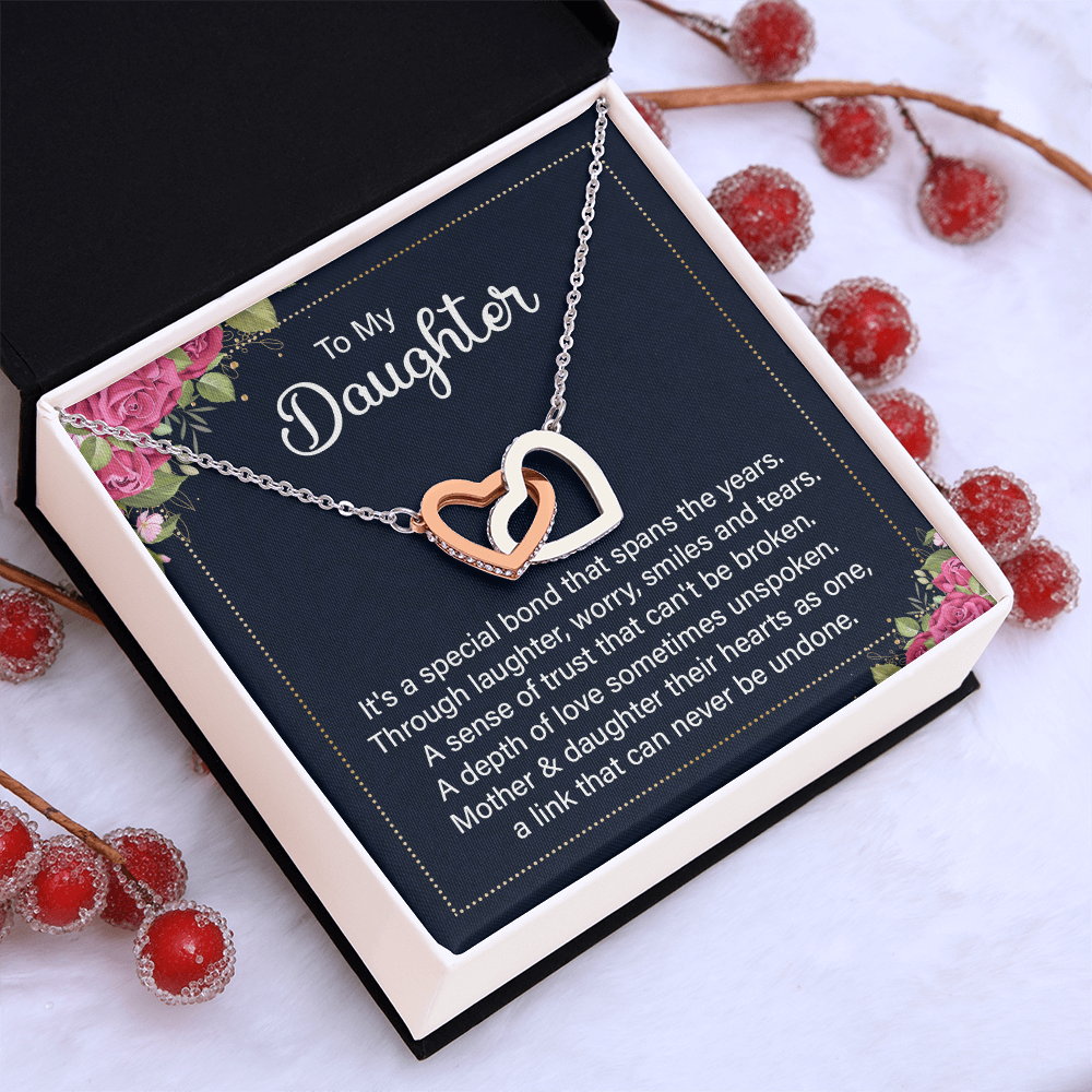 Interlocking Hearts Necklace :To My Daughter It's A Special Bond