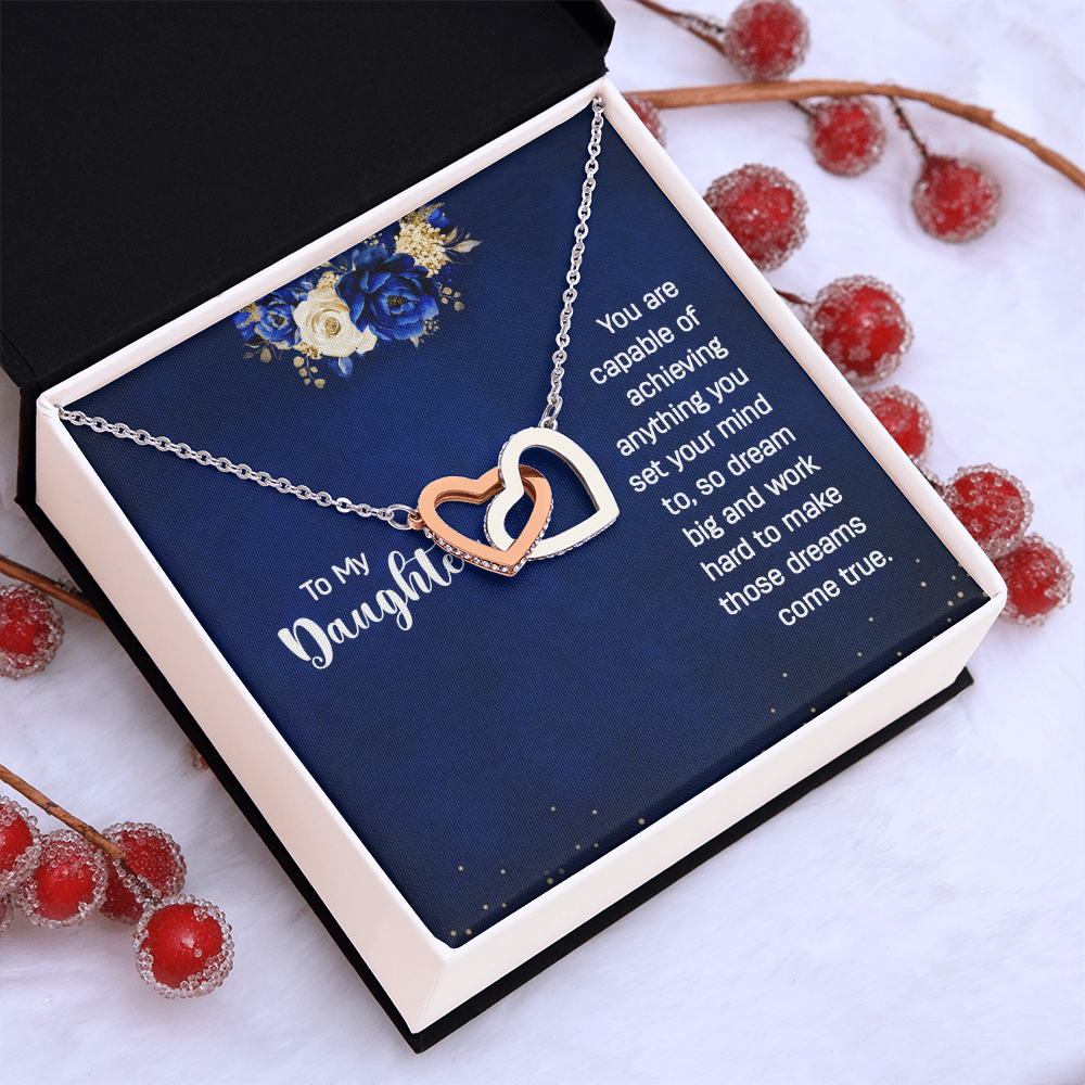 Interlocking Hearts Necklace : To My Daughter You Are Capable