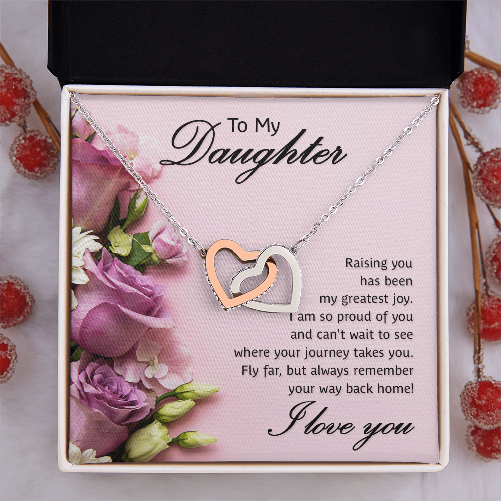 Interlocking Hearts Necklace To My Daughter My Greatest Joy