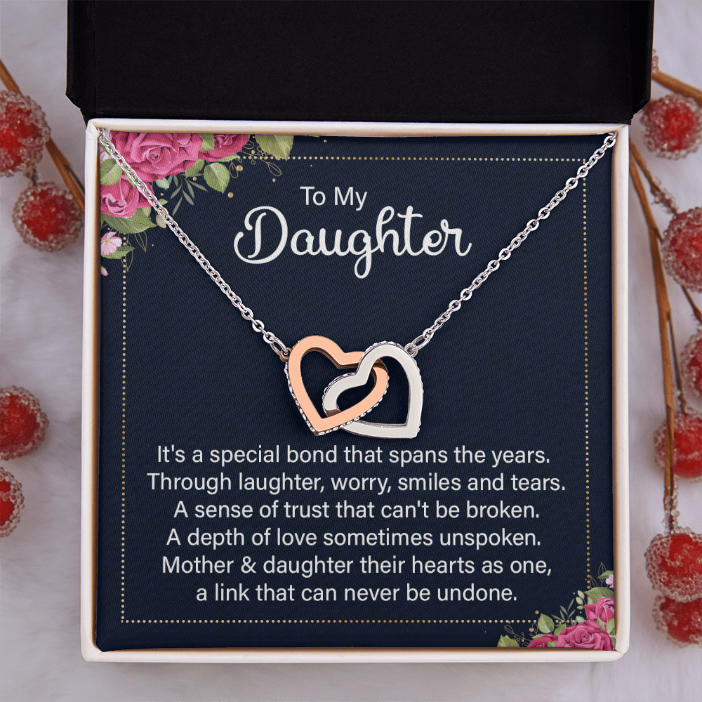 Interlocking Hearts Necklace :To My Daughter It's A Special Bond