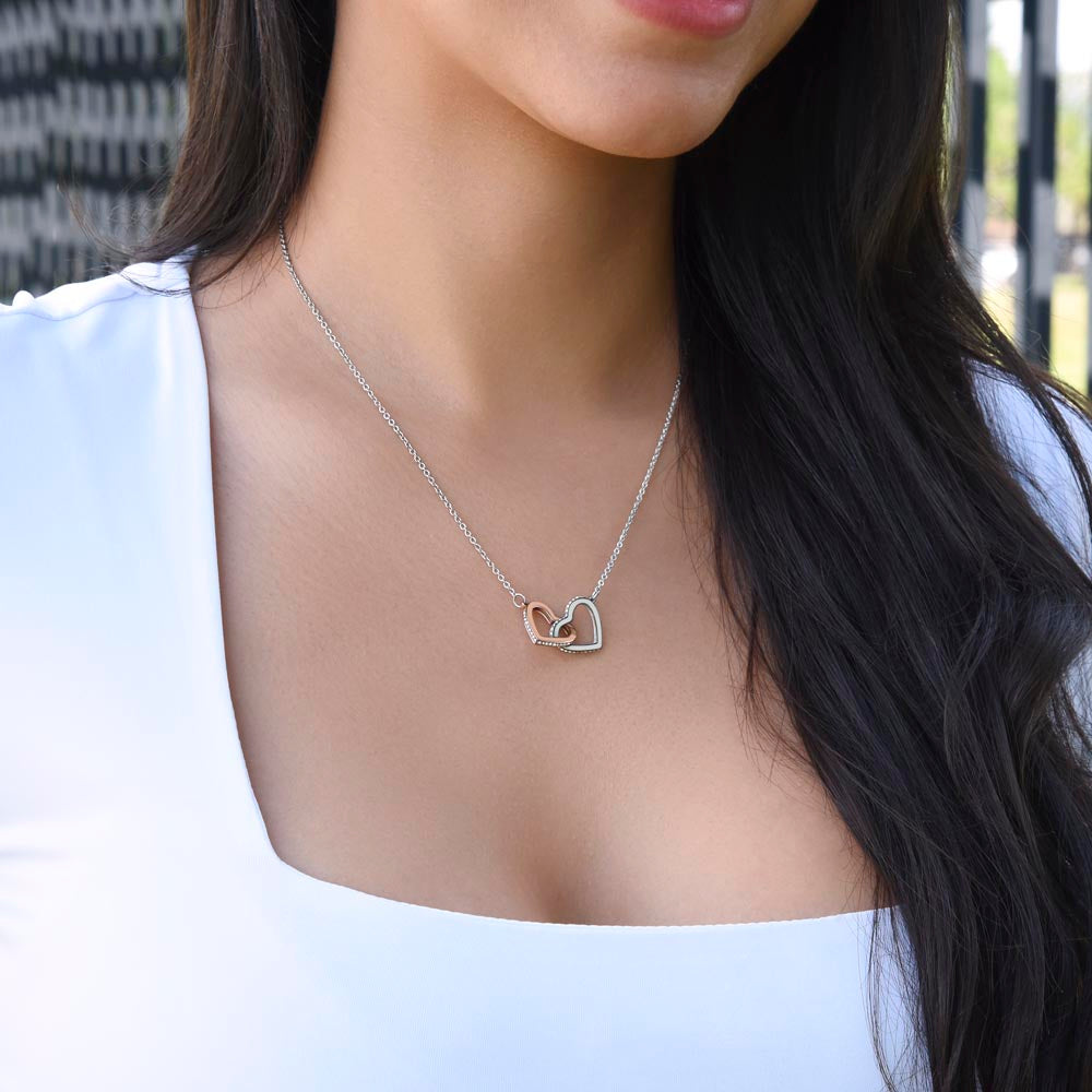 Interlocking Hearts Necklace : To My Daughter I Love You