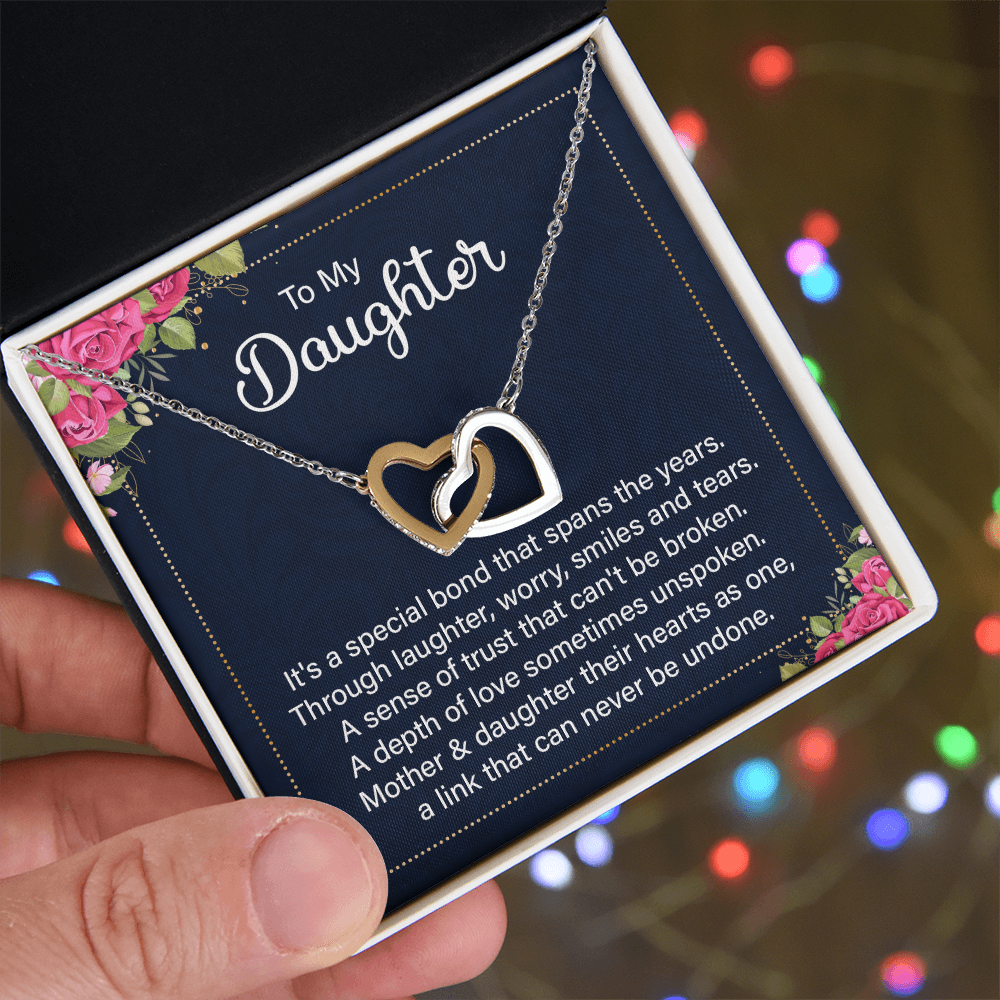 Interlocking Hearts Necklace :To My Daughter It's A Special Bond