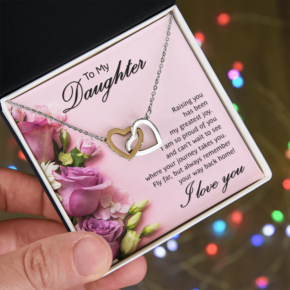 Interlocking Hearts Necklace To My Daughter My Greatest Joy