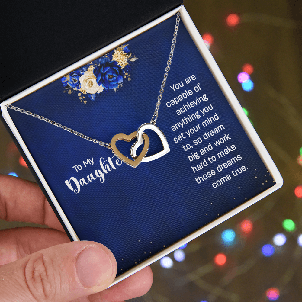 Interlocking Hearts Necklace : To My Daughter You Are Capable