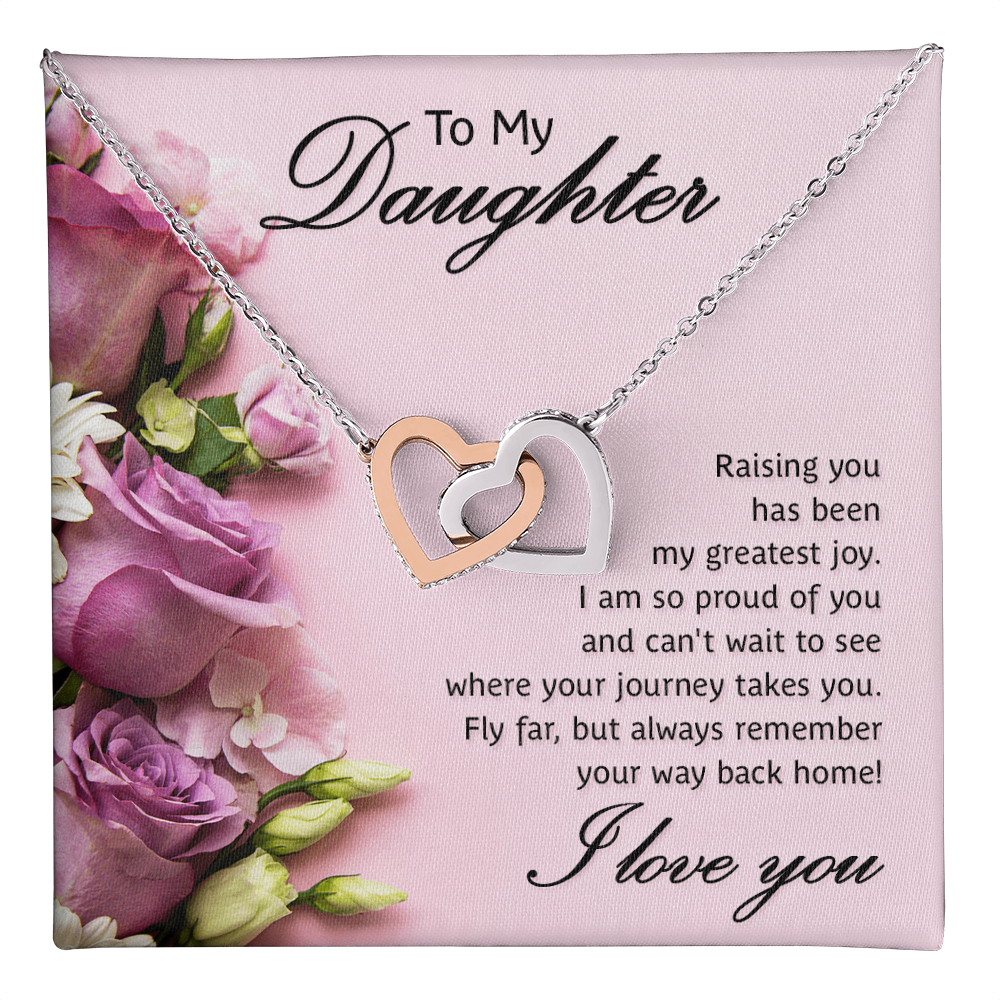Interlocking Hearts Necklace To My Daughter My Greatest Joy