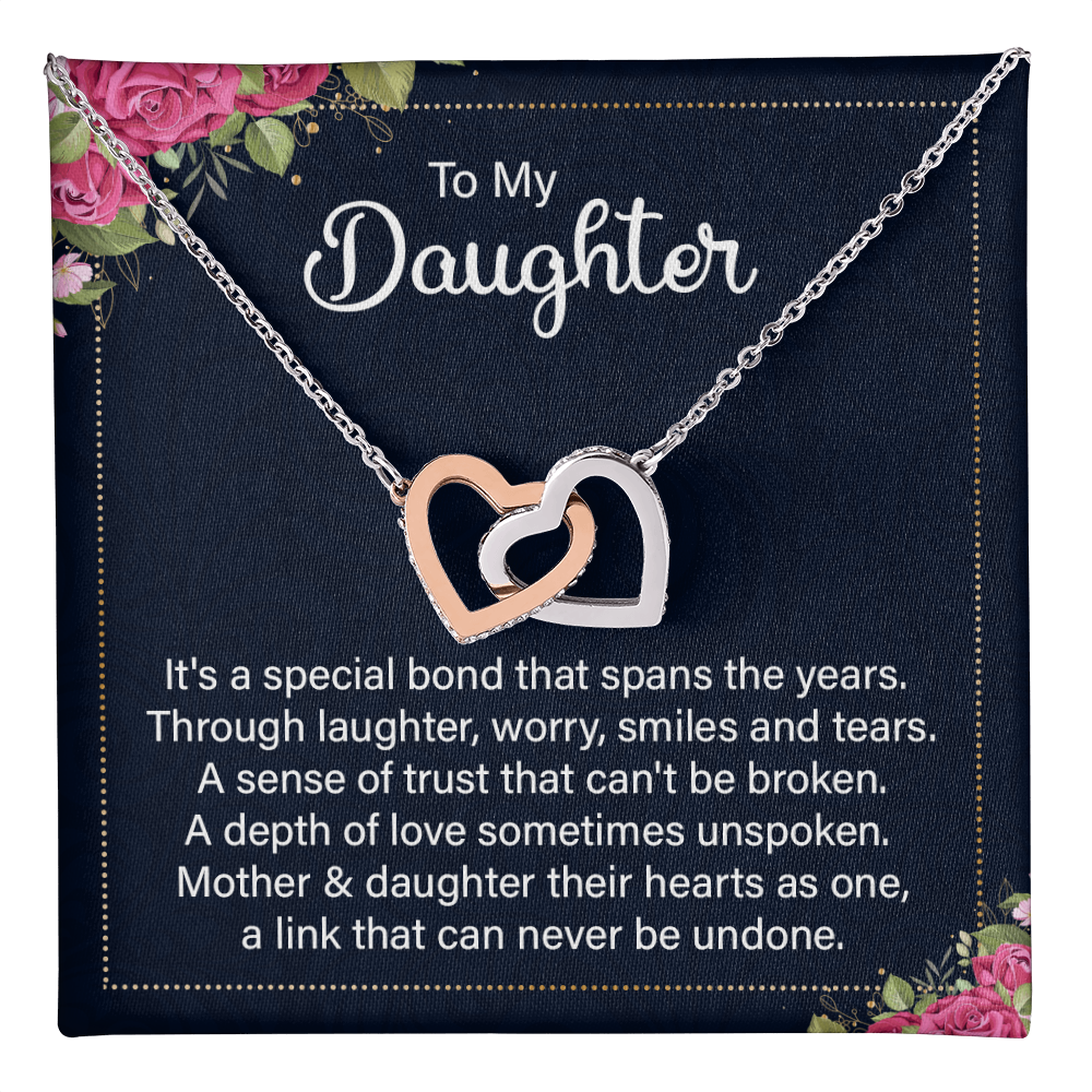 Interlocking Hearts Necklace :To My Daughter It's A Special Bond