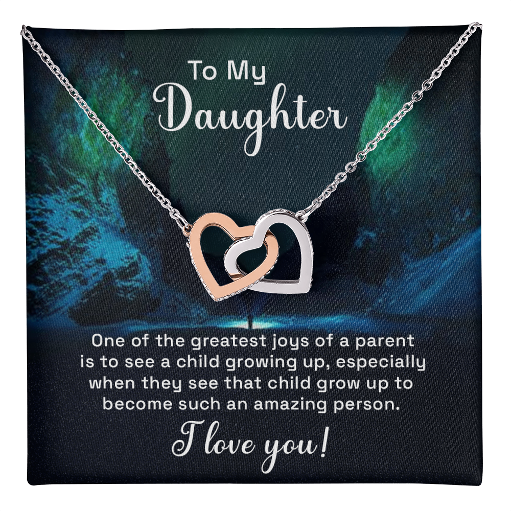 Interlocking Hearts Necklace : To My Daughter I Love You