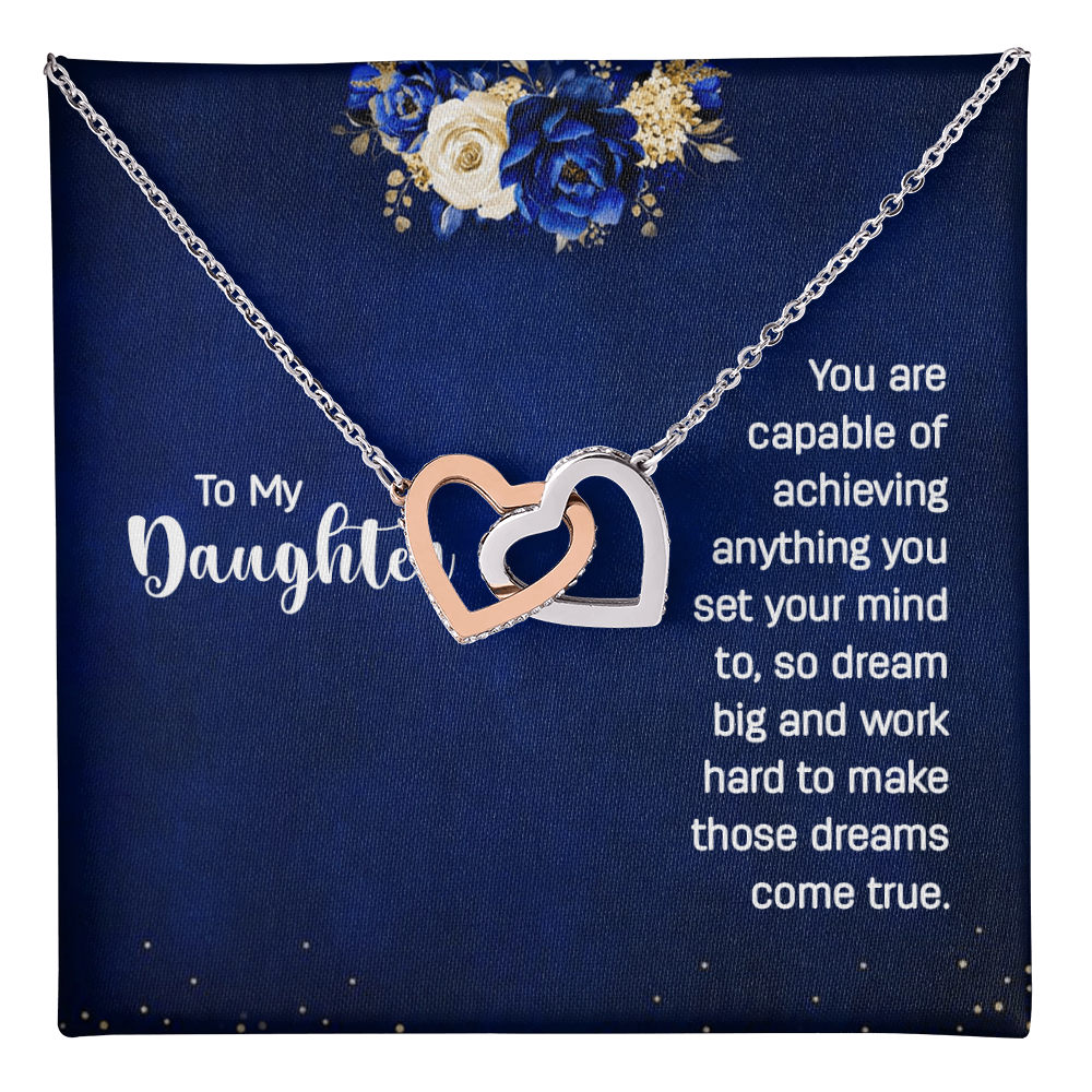 Interlocking Hearts Necklace : To My Daughter You Are Capable