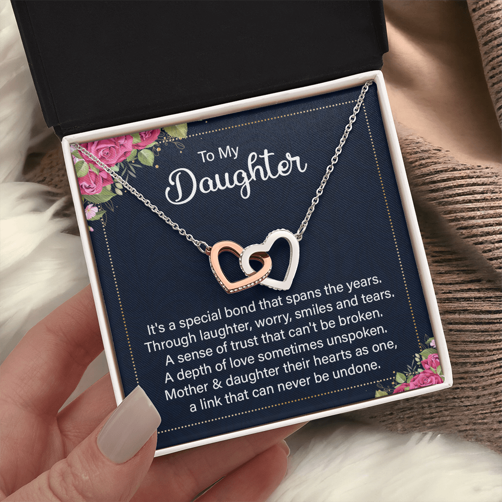 Interlocking Hearts Necklace :To My Daughter It's A Special Bond