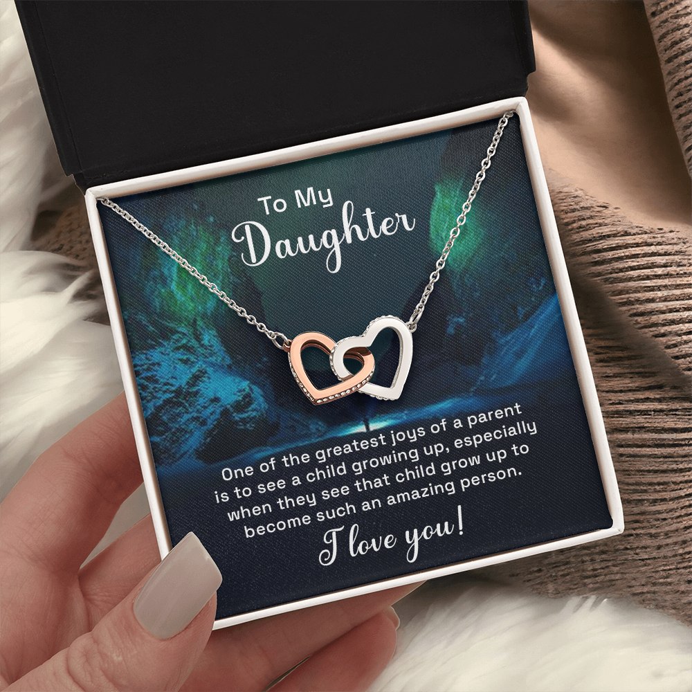 Interlocking Hearts Necklace : To My Daughter I Love You