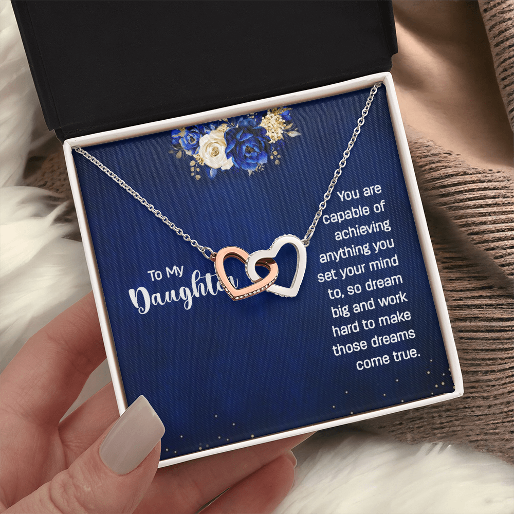 Interlocking Hearts Necklace : To My Daughter You Are Capable