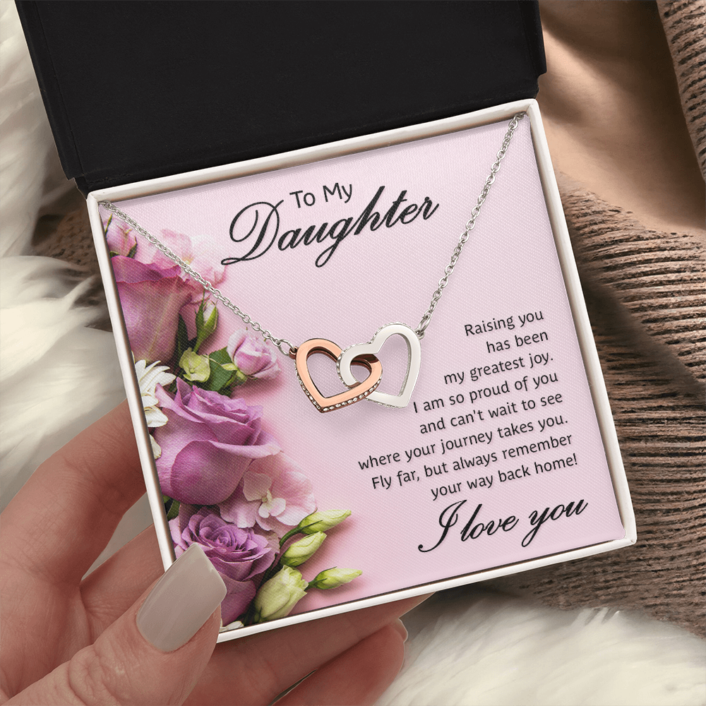 Interlocking Hearts Necklace To My Daughter My Greatest Joy