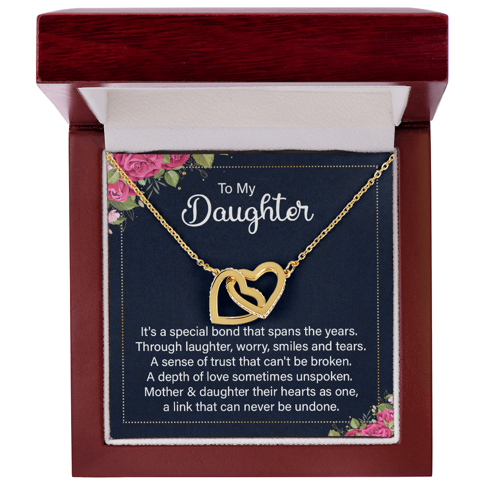 Interlocking Hearts Necklace :To My Daughter It's A Special Bond