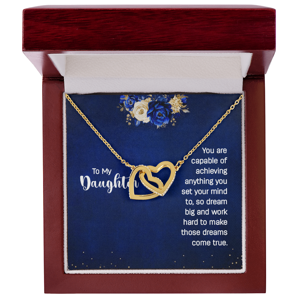 Interlocking Hearts Necklace : To My Daughter You Are Capable
