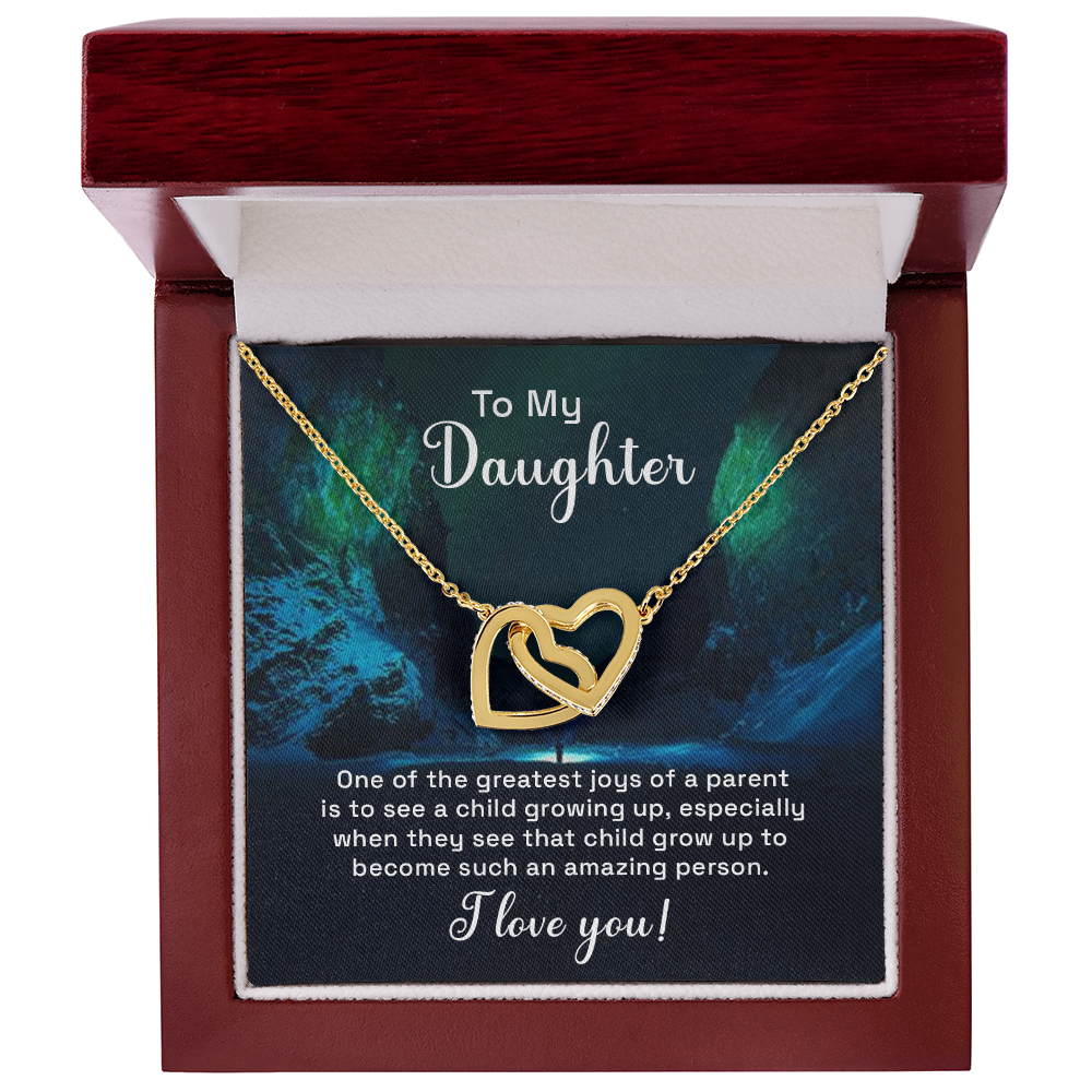 Interlocking Hearts Necklace : To My Daughter I Love You