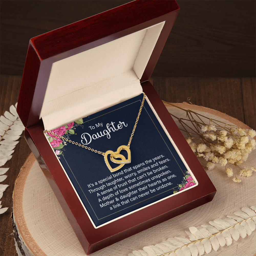 Interlocking Hearts Necklace :To My Daughter It's A Special Bond