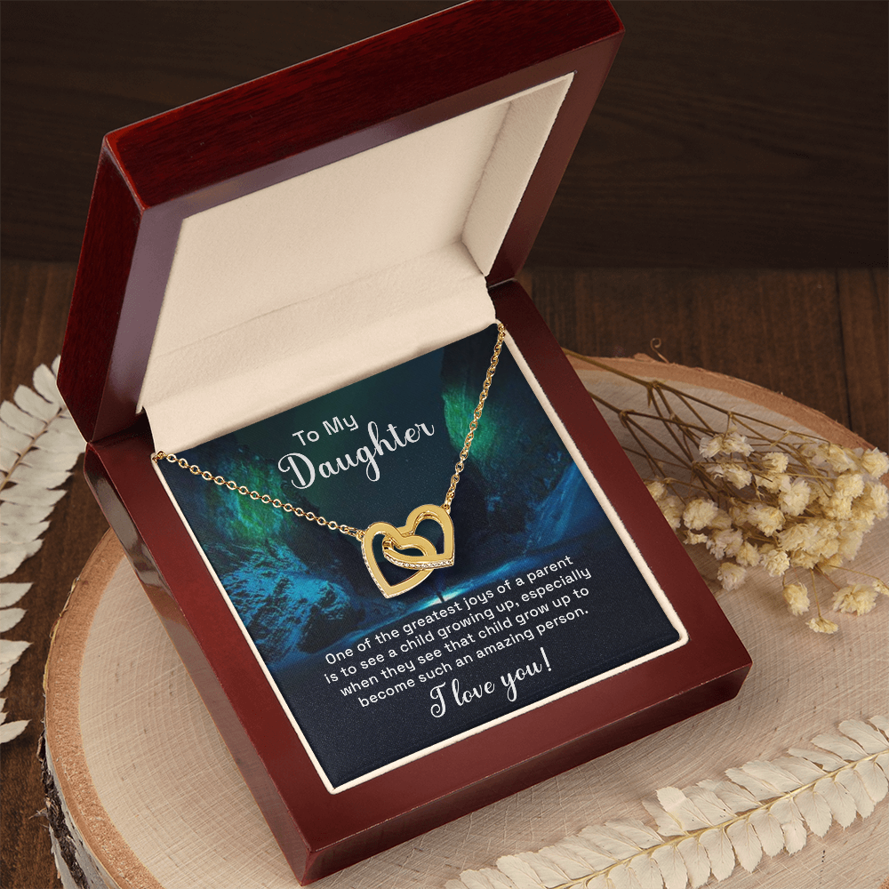 Interlocking Hearts Necklace : To My Daughter I Love You
