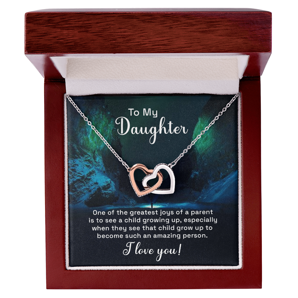 Interlocking Hearts Necklace : To My Daughter I Love You